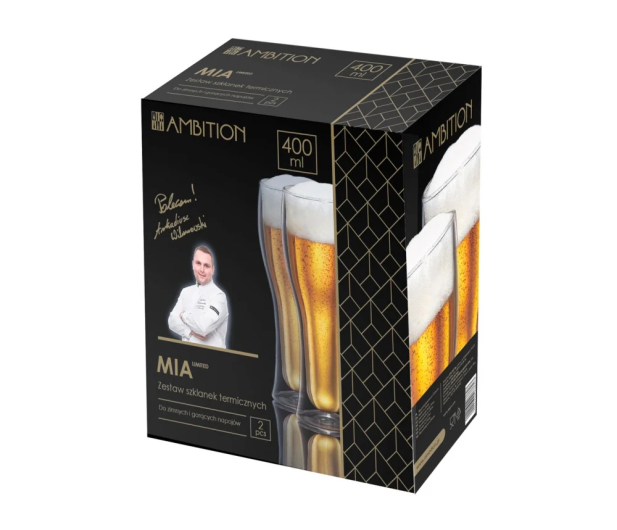 AMBITION Komplet 2 szklanek termicznych do piwa Mia 400 ml  96862 - 1466256 - zdjęcie 2